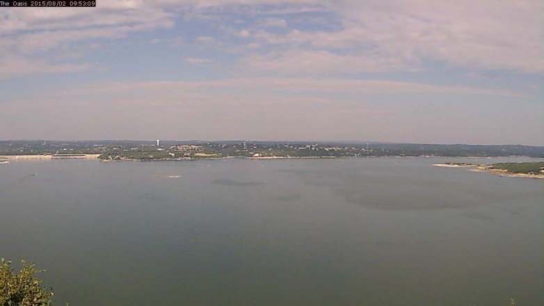 Lake Travis webcam, August 2, 2015 9:00 AM CT