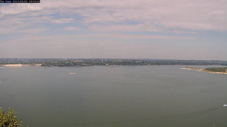 Lake Travis webcam, August 2, 2015 9:05 AM CT
