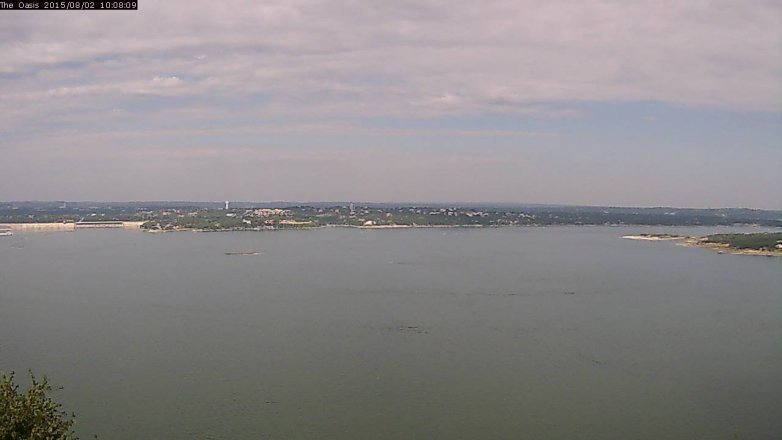 Lake Travis webcam, August 2, 2015 9:15 AM CT