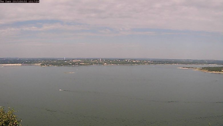 Lake Travis webcam, August 2, 2015 9:25 AM CT