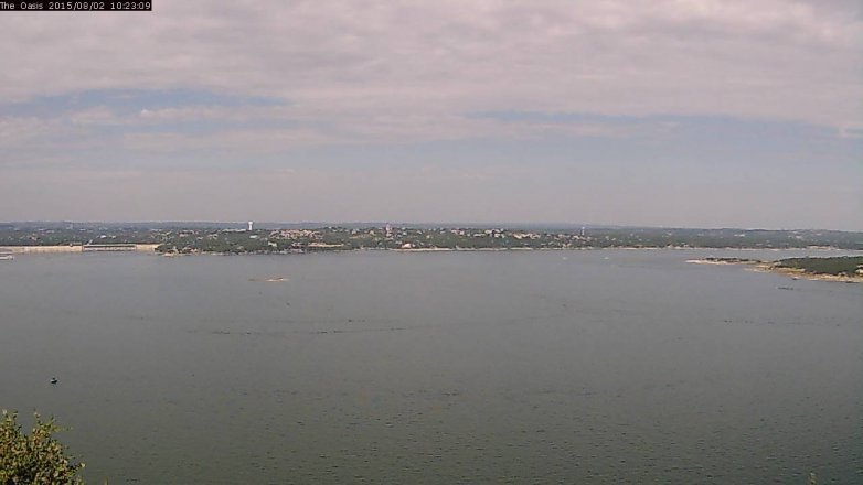 Lake Travis webcam, August 2, 2015 9:30 AM CT