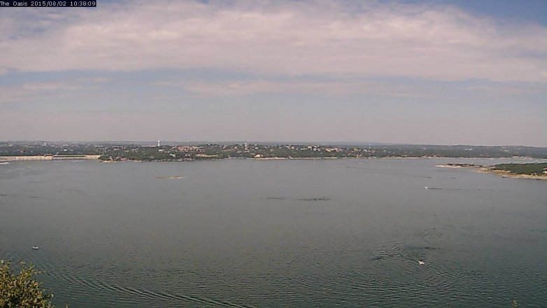 Lake Travis webcam, August 2, 2015 9:45 AM CT