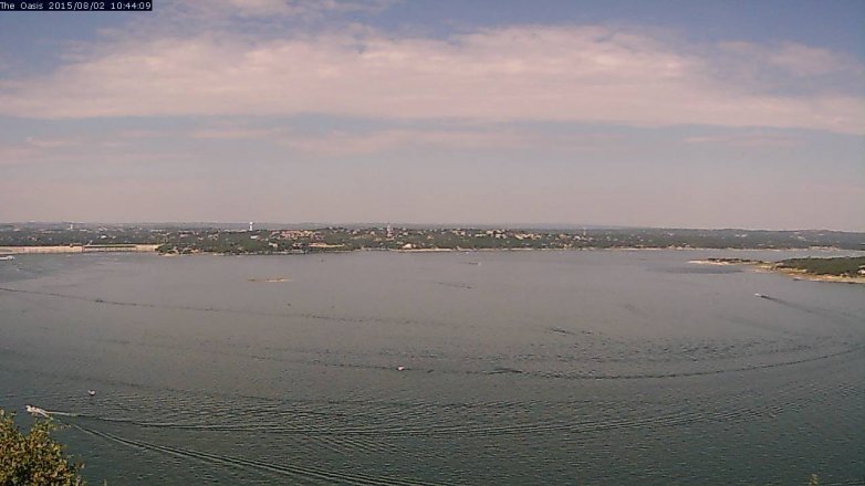Lake Travis webcam, August 2, 2015 9:50 AM CT