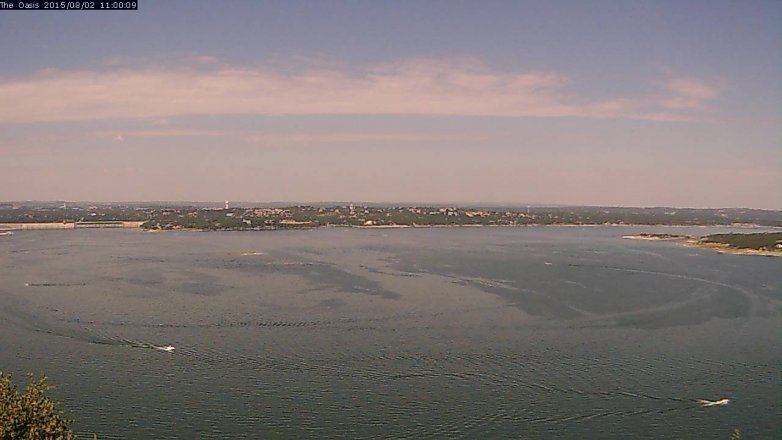Lake Travis webcam, August 2, 2015 10:05 AM CT