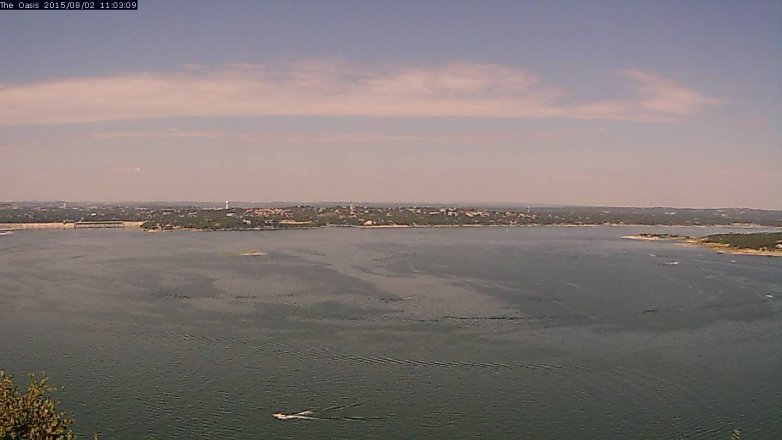 Lake Travis webcam, August 2, 2015 10:10 AM CT