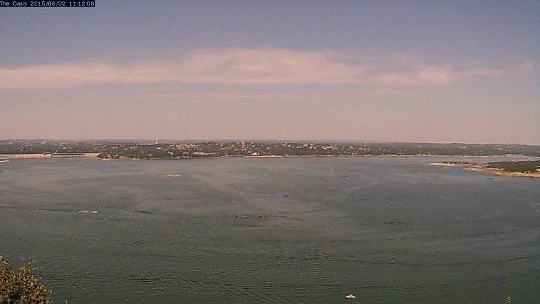 Lake Travis webcam, August 2, 2015 10:20 AM CT