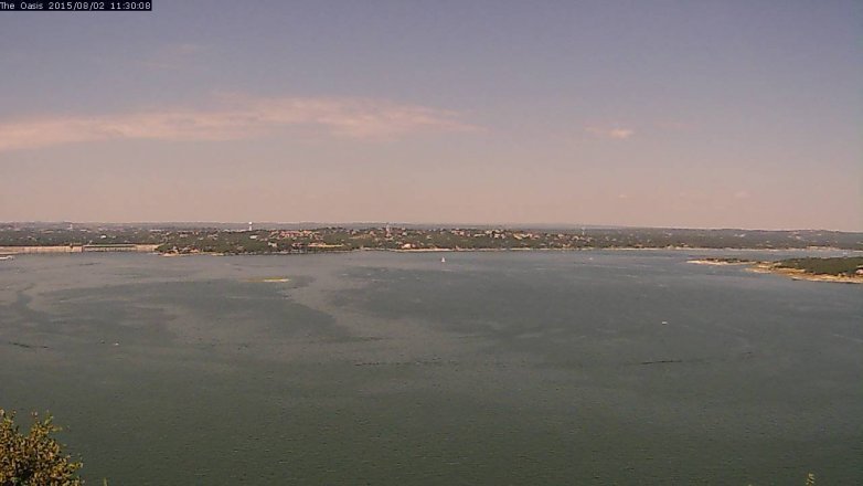 Lake Travis webcam, August 2, 2015 10:35 AM CT