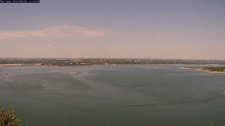 Lake Travis webcam, August 2, 2015 10:40 AM CT