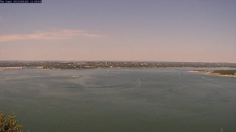 Lake Travis webcam, August 2, 2015 10:45 AM CT