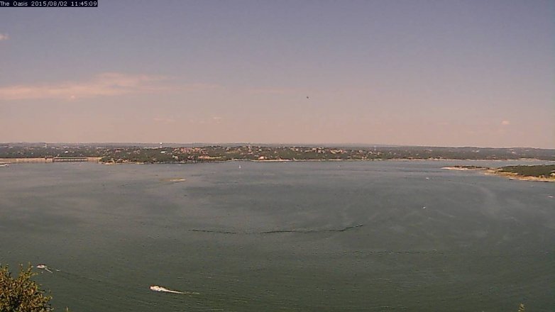 Lake Travis webcam, August 2, 2015 10:55 AM CT