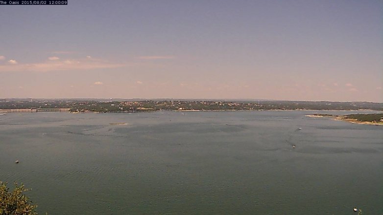 Lake Travis webcam, August 2, 2015 11:05 AM CT