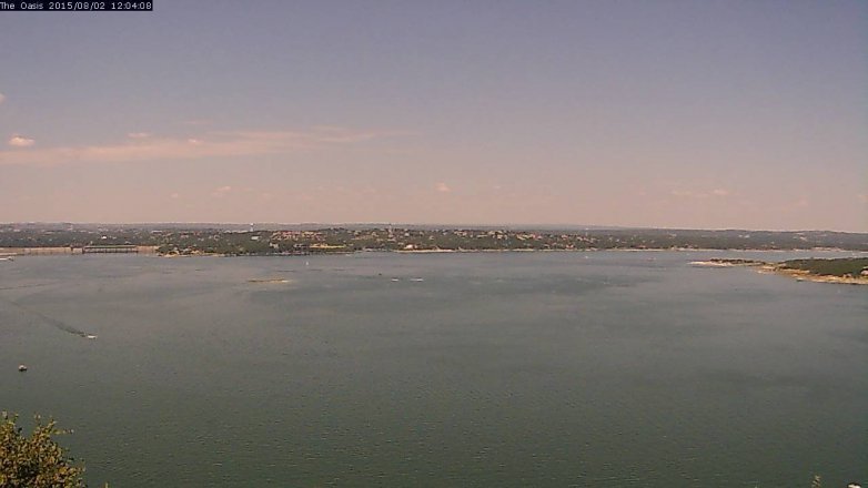 Lake Travis webcam, August 2, 2015 11:10 AM CT