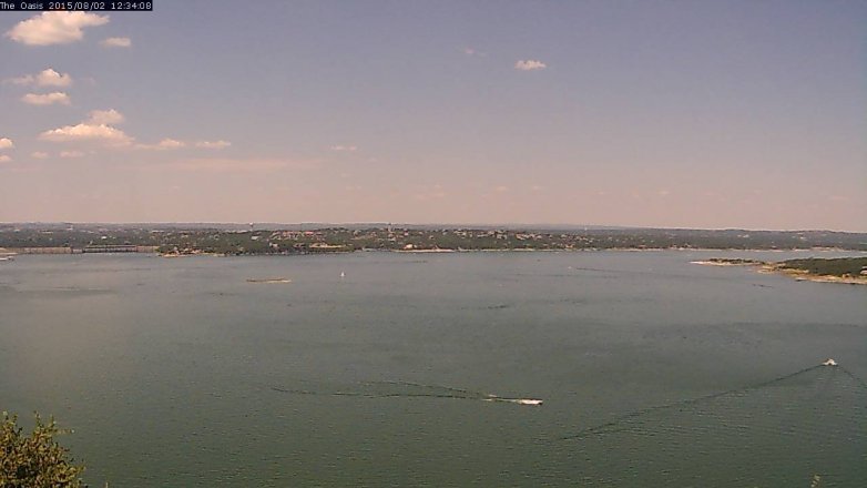 Lake Travis webcam, August 2, 2015 11:40 AM CT