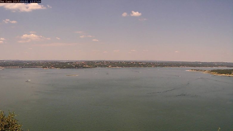 Lake Travis webcam, August 2, 2015 11:45 AM CT