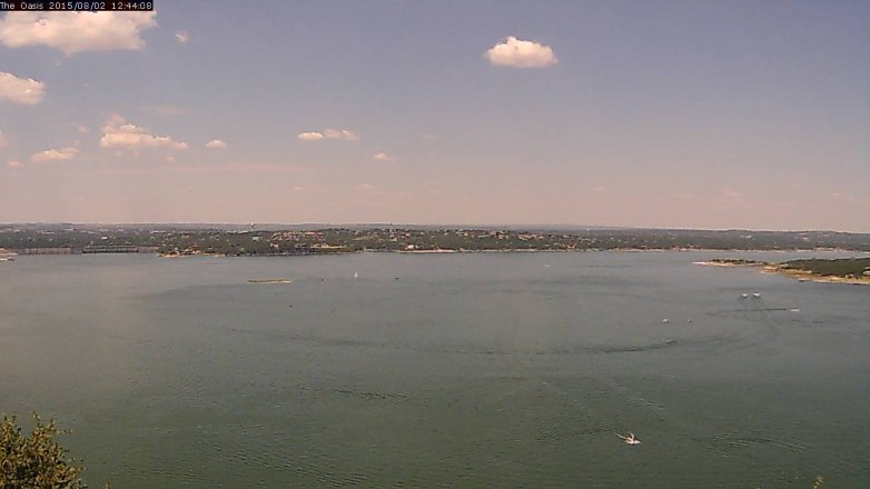 Lake Travis webcam, August 2, 2015 11:50 AM CT