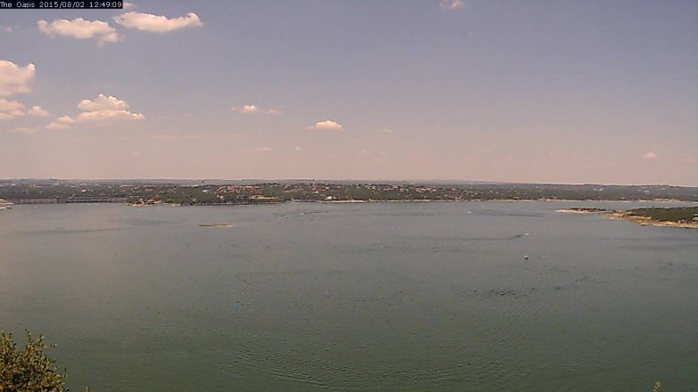 Lake Travis webcam, August 2, 2015 11:55 AM CT