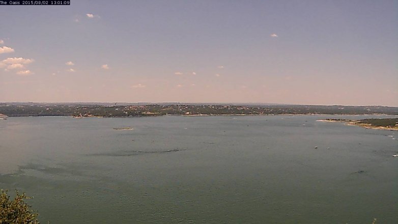 Lake Travis webcam, August 2, 2015 12:10 PM CT
