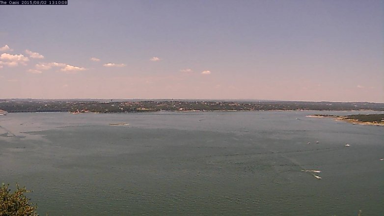 Lake Travis webcam, August 2, 2015 12:15 PM CT