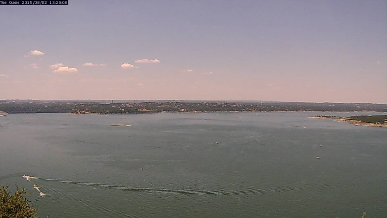 Lake Travis webcam, August 2, 2015 12:30 PM CT