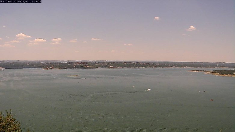 Lake Travis webcam, August 2, 2015 12:45 PM CT