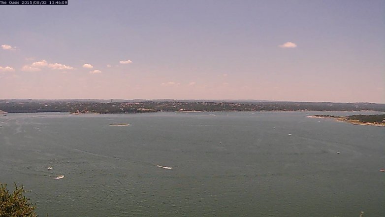 Lake Travis webcam, August 2, 2015 12:55 PM CT