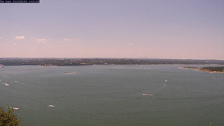 Lake Travis webcam, August 2, 2015 1:10 PM CT