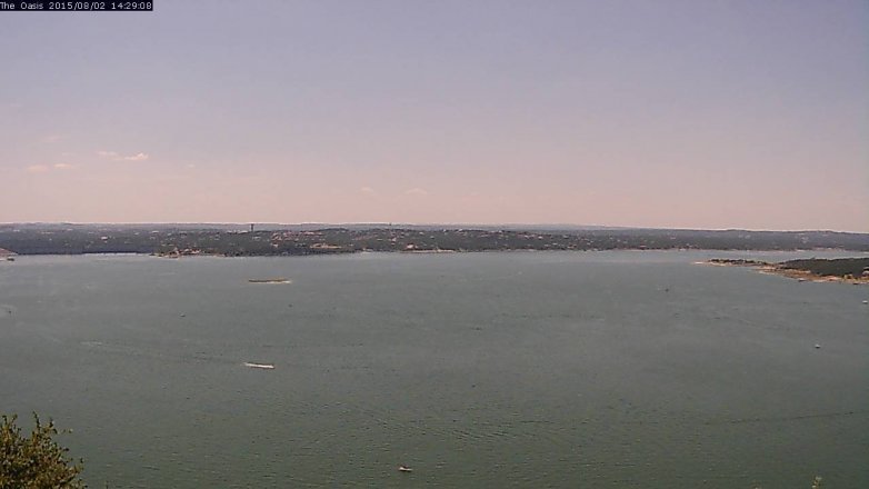 Lake Travis webcam, August 2, 2015 1:35 PM CT