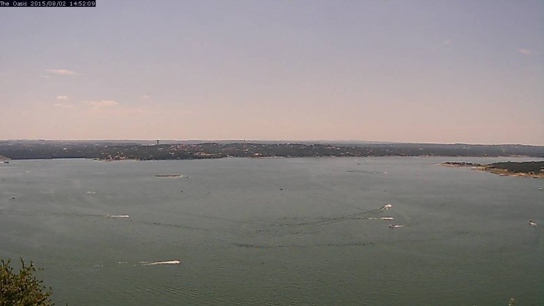 Lake Travis webcam, August 2, 2015 2:00 PM CT