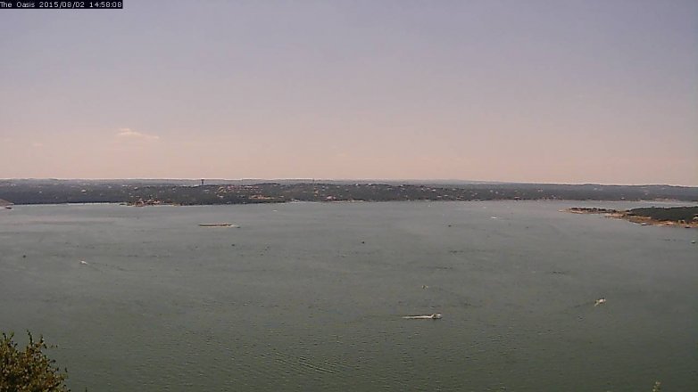 Lake Travis webcam, August 2, 2015 2:05 PM CT