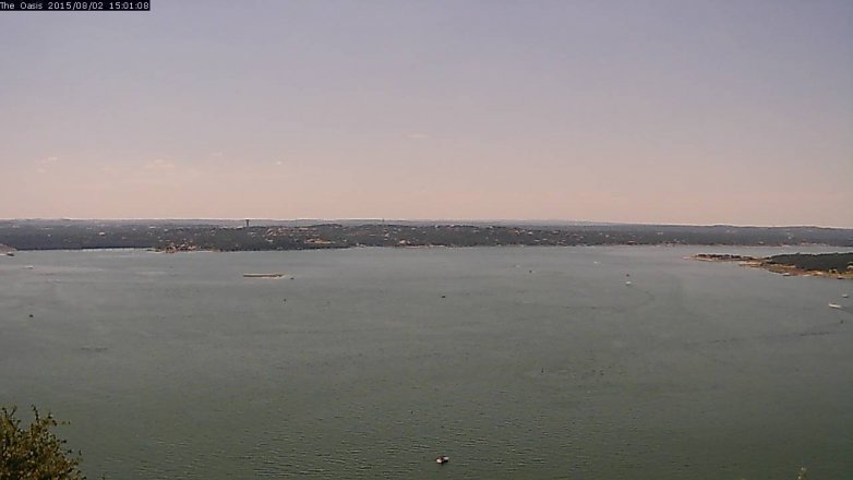 Lake Travis webcam, August 2, 2015 2:10 PM CT