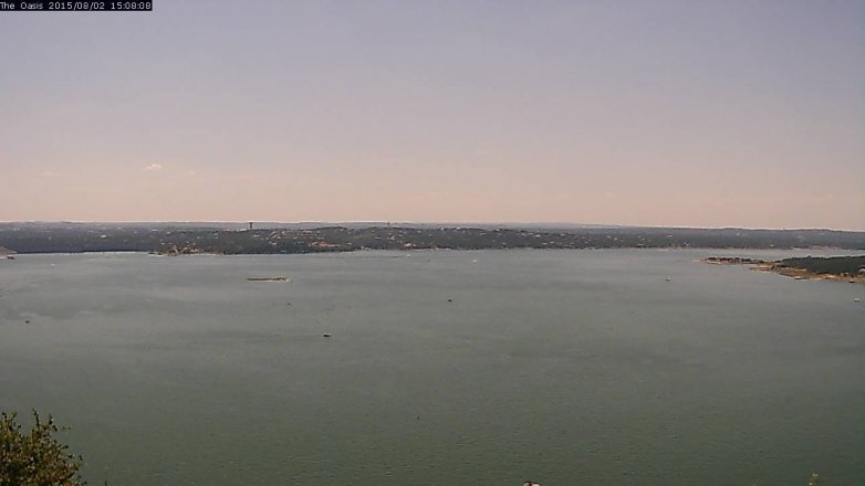 Lake Travis webcam, August 2, 2015 2:15 PM CT