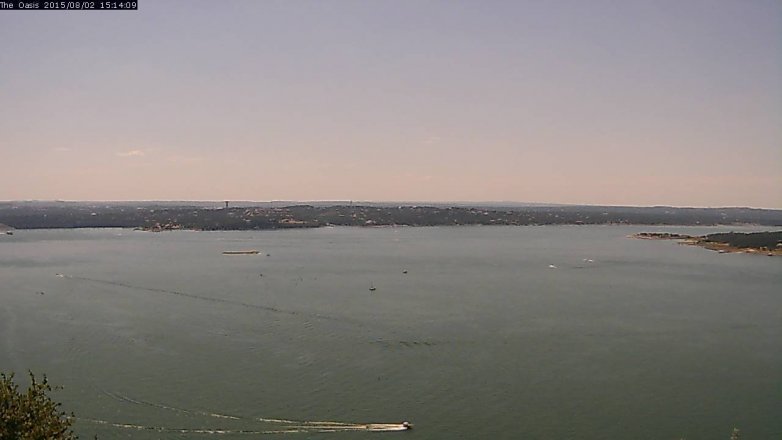 Lake Travis webcam, August 2, 2015 2:20 PM CT