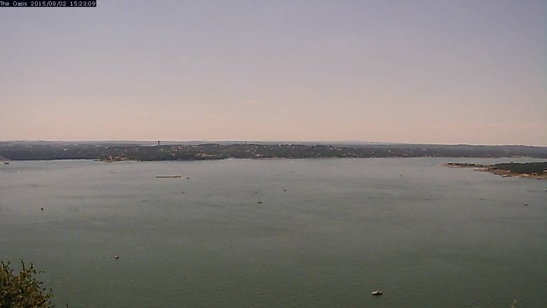 Lake Travis webcam, August 2, 2015 2:30 PM CT