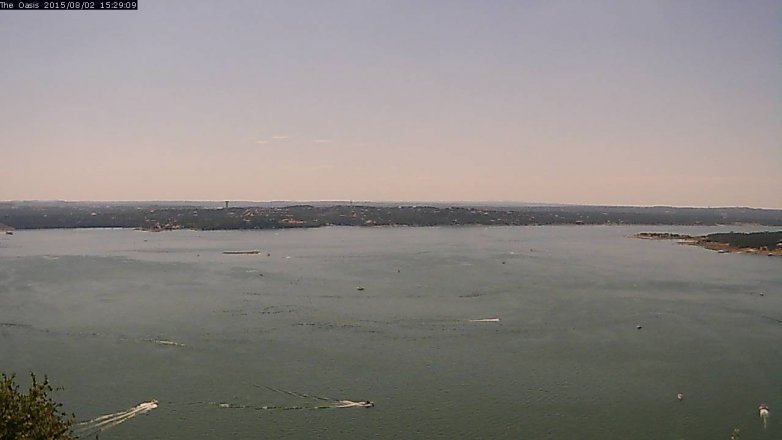 Lake Travis webcam, August 2, 2015 2:35 PM CT
