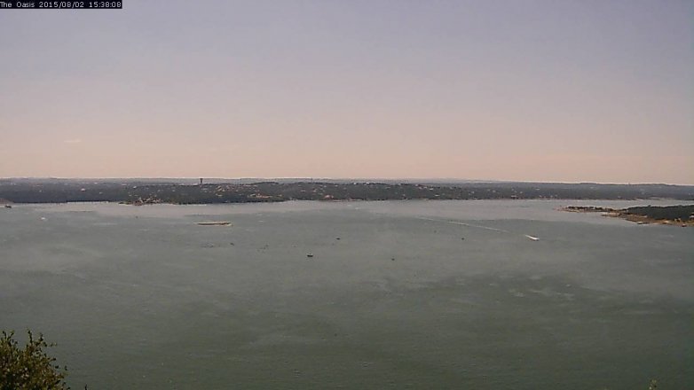 Lake Travis webcam, August 2, 2015 2:45 PM CT