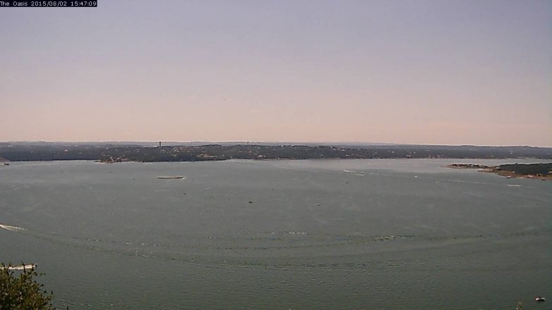 Lake Travis webcam, August 2, 2015 2:55 PM CT