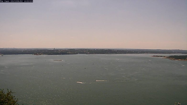 Lake Travis webcam, August 2, 2015 3:10 PM CT
