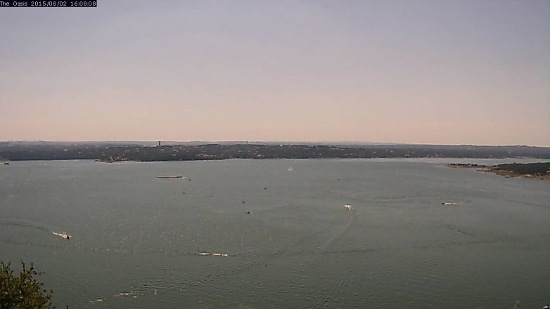 Lake Travis webcam, August 2, 2015 3:15 PM CT