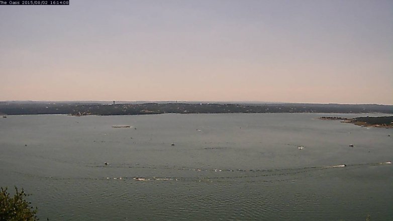 Lake Travis webcam, August 2, 2015 3:20 PM CT