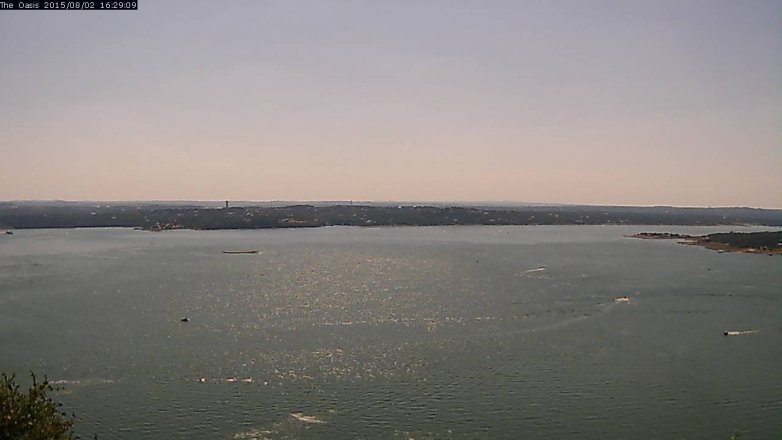 Lake Travis webcam, August 2, 2015 3:35 PM CT