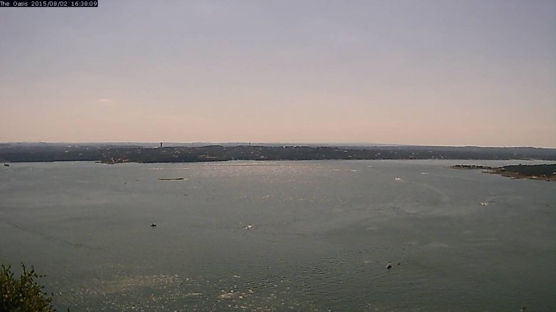 Lake Travis webcam, August 2, 2015 3:45 PM CT