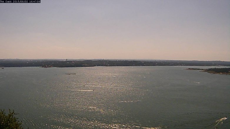 Lake Travis webcam, August 2, 2015 3:55 PM CT