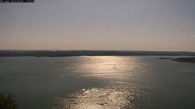 Lake Travis webcam, August 2, 2015 4:40 PM CT