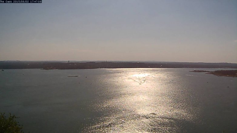 Lake Travis webcam, August 2, 2015 4:55 PM CT