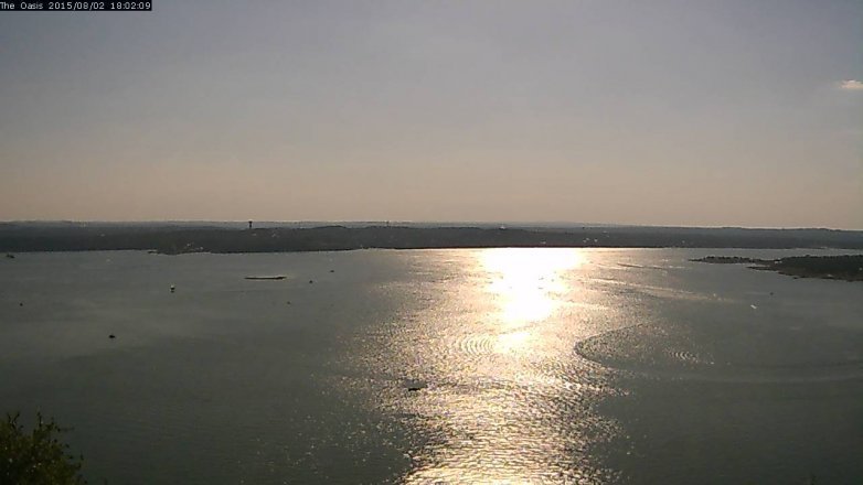 Lake Travis webcam, August 2, 2015 5:10 PM CT