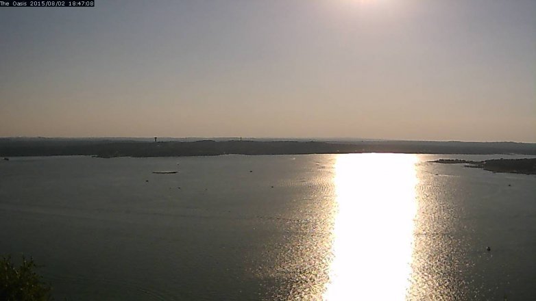 Lake Travis webcam, August 2, 2015 5:55 PM CT