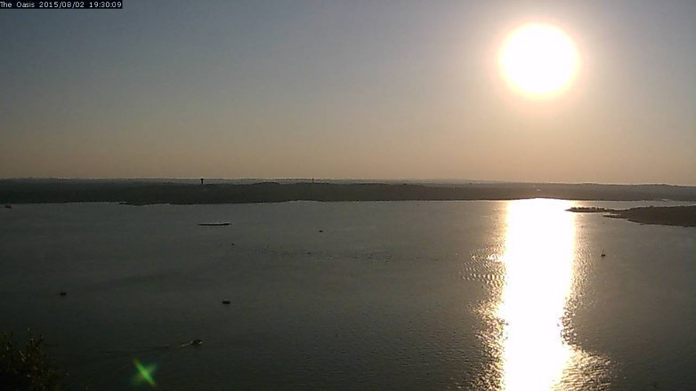 Lake Travis webcam, August 2, 2015 6:35 PM CT