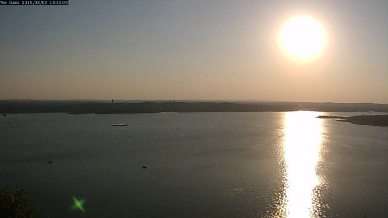 Lake Travis webcam, August 2, 2015 6:40 PM CT