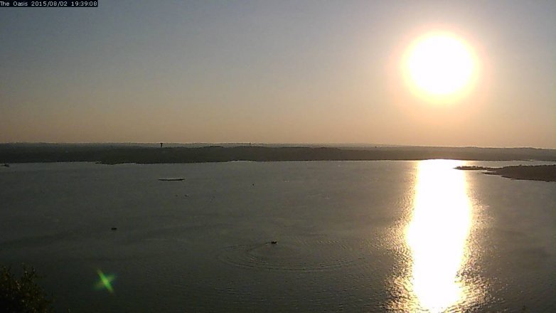 Lake Travis webcam, August 2, 2015 6:45 PM CT