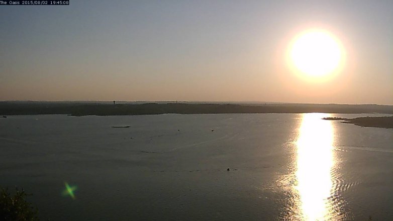 Lake Travis webcam, August 2, 2015 6:50 PM CT